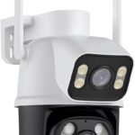 Câmera IP Sem Fio 3MP Externa com Visão 360°, Dupla Lente, WiFi, IP66 e Áudio Bidirecional para Segurança Total