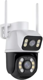 Câmera IP Sem Fio 3MP Externa com Visão 360°, Dupla Lente, WiFi, IP66 e Áudio Bidirecional para Segurança Total