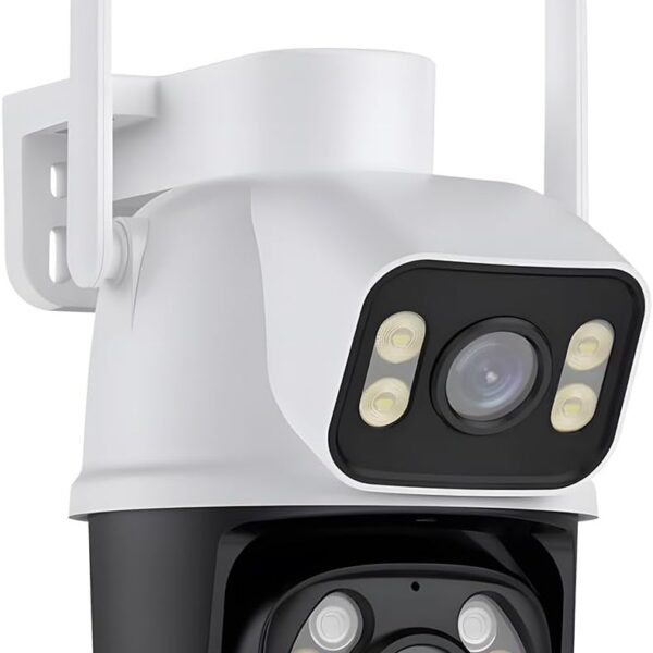 Câmera IP Sem Fio 3MP Externa com Visão 360°, Dupla Lente, WiFi, IP66 e Áudio Bidirecional para Segurança Total