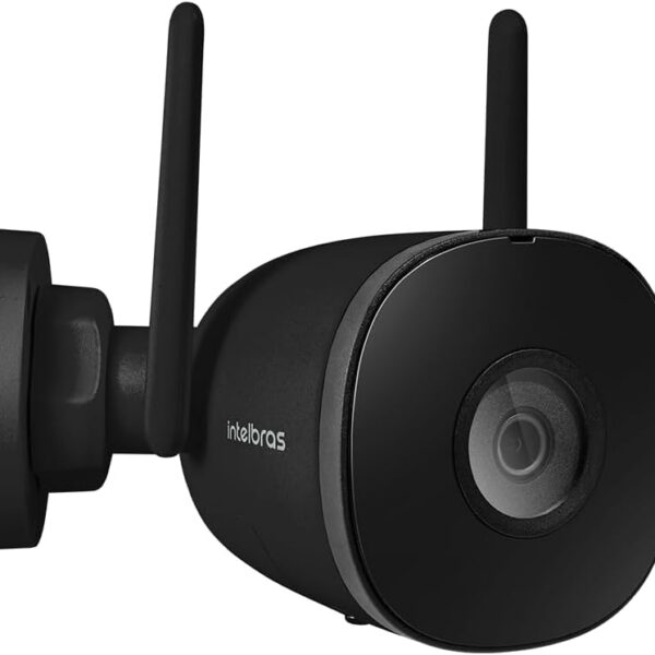 Câmera Inteligente Full HD iM5 SC Preta Intelbras: segurança externa com visão noturna, alerta de movimento e acesso pelo celular.