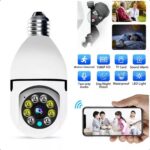 Câmera Segurança IP Lâmpada WiFi Full HD 1080p com visão 360° e áudio bidirecional para monitoramento completo - Imagem 2