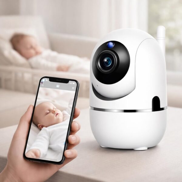 Câmera Smart Segurança com visão noturna, Wi-Fi e detecção de movimento para bebês e pets
