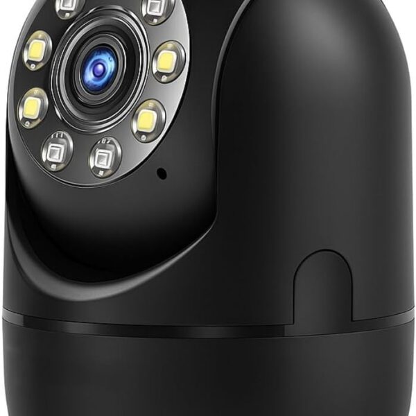 Câmera Smart WiFi Full HD com visão noturna, rotação 360° e alerta de movimento para máxima segurança.