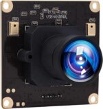 Câmera USB 4K com IMX317 e lente 170°, plug and play, microfone duplo para vídeo nítido em qualquer sistema.