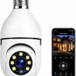 Câmera Wi-Fi 360° Full HD 1080P com áudio e visão noturna: segurança em tempo real pelo celular.