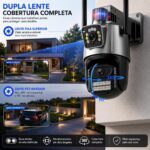 Câmera de Segurança Externa Dupla Wi-Fi 6MP: visão noturna, sirene e proteção IP66 para monitorar sua casa com segurança. - Imagem 2