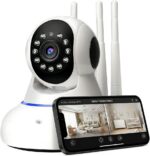 Câmera de Segurança Smart IP Wi-Fi HD 720p com visão noturna, áudio bidirecional e monitoramento por aplicativo para proteção completa do seu ambiente.