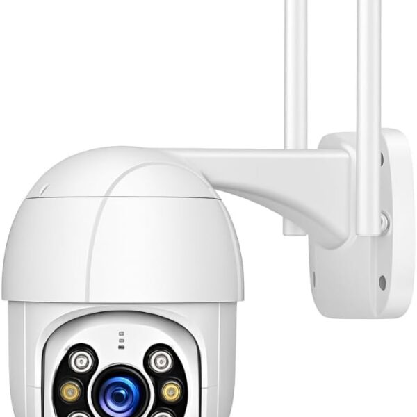 Câmera de Segurança Wi-Fi 1080p Rotativa 355° com visão noturna e detecção de movimento para proteção completa dia e noite.