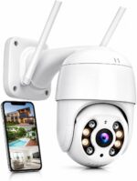 Câmera de Segurança Wi-Fi Externa A8 1080p PTZ 360° com visão noturna colorida e áudio bidirecional para proteção completa externa.