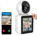 Câmera de Segurança Wifi 1080P com tela 2,8", detecção de movimento, áudio bidirecional e visão noturna, ideal para sua família.