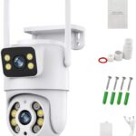 Câmera de Vigilância WiFi 6MP com dupla lente e visão noturna em cores para segurança residencial completa