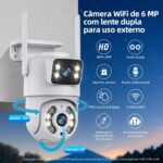 Câmera de Vigilância WiFi 6MP com dupla lente e visão noturna em cores para segurança residencial completa - Imagem 2