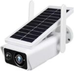 Câmera de segurança externa sem fio solar WiFi com detecção PIR, visão noturna e áudio bidirecional para proteção total 24h
