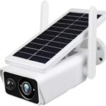 Câmera de segurança externa sem fio solar WiFi com detecção PIR, visão noturna e áudio bidirecional para proteção total 24h