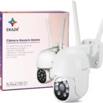 Câmera externa EKAZA WiFi com visão ampla, áudio bidirecional e detecção de movimento, compatível com Alexa e Google Assistant