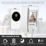 Campainha Inteligente Sem Fio com Video Porteiro 1080p: visão noturna, áudio bidirecional e instalação fácil para mais segurança. - Imagem 2