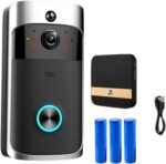 Campainha Inteligente com Câmera WiFi e Interfone Sem Fio com Visão Noturna e Receptor Inclusos