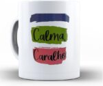 Caneca Calma C@ralho com caixinha de presente: cerâmica premium, 325ml e ideal para presentear com humor. - Imagem 2