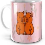 Caneca Capy-Amiga 325ml: presente fofo e criativo para melhor amiga, ideal para micro-ondas e lava-louças.