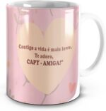 Caneca Capy-Amiga 325ml: presente fofo e criativo para melhor amiga, ideal para micro-ondas e lava-louças. - Imagem 2