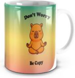 Caneca Don’t Worry Be Capy com capivara zen: presente criativo, fofo e resistente para relaxar com estilo. - Imagem 2