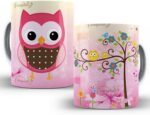 Caneca Personalizada Coruja Professora em cerâmica premium, presente criativo de Natal para café com alta durabilidade.