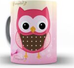 Caneca Personalizada Coruja Professora em cerâmica premium, presente criativo de Natal para café com alta durabilidade. - Imagem 2
