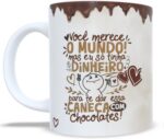 Caneca Personalizada Páscoa Você Merece o Mundo 340ml em porcelana premium: presente carinhoso e criativo para surpreender nesta Páscoa.