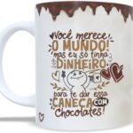 Caneca Personalizada Páscoa Você Merece o Mundo 340ml em porcelana premium: presente carinhoso e criativo para surpreender nesta Páscoa.