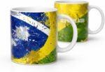 Caneca Personalizada Seleção Brasil 2026 com Nome: presente criativo em cerâmica premium 325ml para fãs de futebol