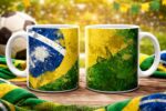 Caneca Personalizada Seleção Brasil 2026 com Nome: presente criativo em cerâmica premium 325ml para fãs de futebol - Imagem 2