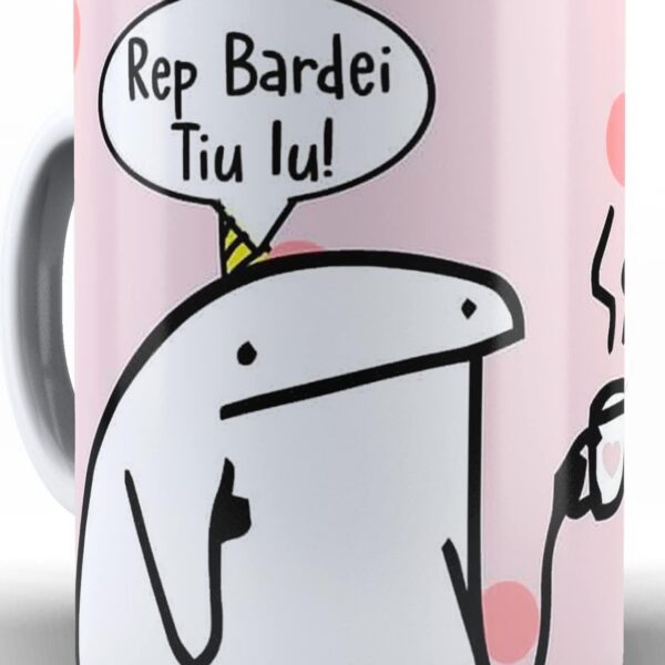 Caneca de Aniversario Flork Meme 325 ml em porcelana, ideal para presentear com estilo e praticidade.