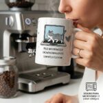 Caneca de Gato Divertida 325ml: presente criativo e engraçado para amantes de gatos, ideal para café e datas especiais. - Imagem 2