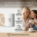 Caneca de Porcelana Premium Te Amo Mãe 325ml: presente criativo e elegante para emocionar em datas especiais.