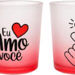Caneca de Vidro Fosco 320ml com Frase Romântica: presente de casal durável, elegante e ideal para o dia a dia.