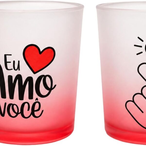 Caneca de Vidro Fosco 320ml com Frase Romântica: presente de casal durável, elegante e ideal para o dia a dia.