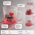 Caneca de Vidro Fosco 320ml com Frase Romântica: presente de casal durável, elegante e ideal para o dia a dia. - Imagem 2