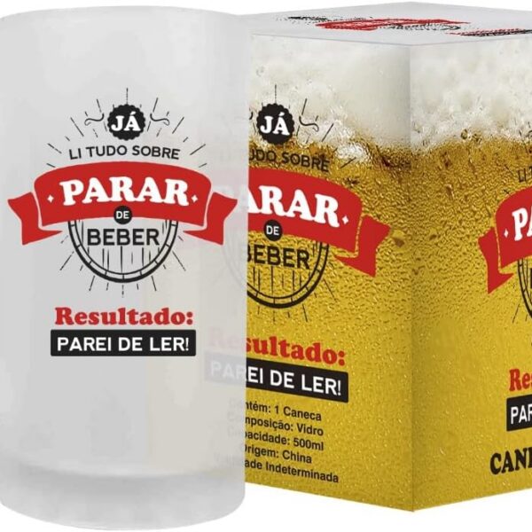 Caneca de Vidro Premium 500ml: presente elegante e resistente para cerveja, chopp, churrasco e festas.