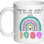 Caneca de café 325 ml para aniversário de 36 anos, presente criativo para mulheres e homens, ideal para compra de presente especial.