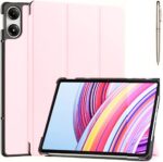 Capa Flip Xiaomi Poco Pad 12.1 com proteção e autosleep, ideal para Xiaomi Redmi Pad Pro 12.1 2024 (rose)
