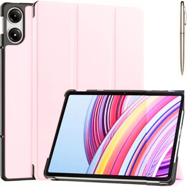 Capa Flip Xiaomi Poco Pad 12.1 com proteção e autosleep, ideal para Xiaomi Redmi Pad Pro 12.1 2024 (rose)