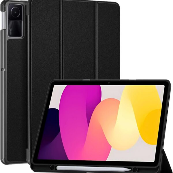 Capa Premium para Xiaomi Redmi Pad Se 11" com suporte para Pencil, proteção anti-impacto, função Sleep e design leve preta