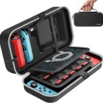 Capa de Transporte OIVO para Switch OLED: proteção rígida, compartimento para 20 jogos e praticidade para viagens.