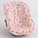 Capa de bebê conforto Safari Rosa estampada, proteção e conforto para o dia a dia