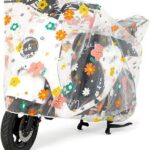 Capa de scooter elétrica girassol 220x120 cm impermeável, protege contra chuva, poeira e manchas para bikes, scooters e motos
