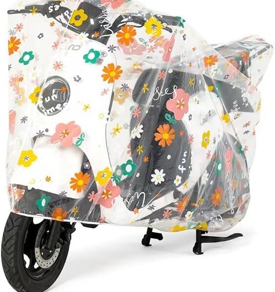 Capa de scooter elétrica girassol 220x120 cm impermeável, protege contra chuva, poeira e manchas para bikes, scooters e motos