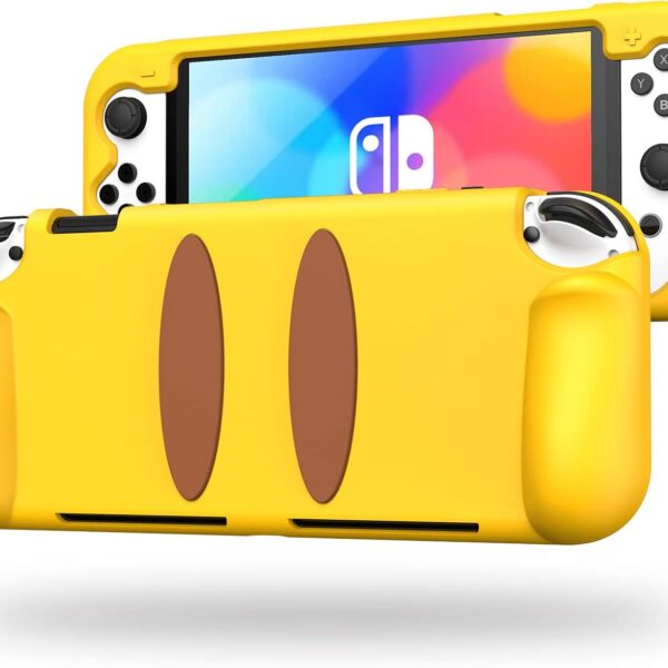 Capa de silicone para Nintendo Switch OLED 2021: proteção macia, leve e ergonômica contra choques e arranhões.