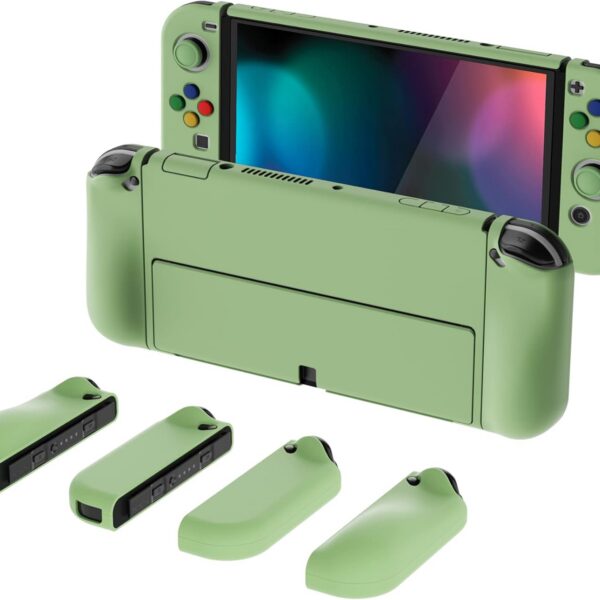 Capa protetora PlayVital para Nintendo Switch OLED: grip ergonômico, proteção completa e design dockável.