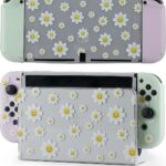Capa protetora para Switch OLED em silicone floral: proteção total, encaixe perfeito e conforto para Joy-Con.