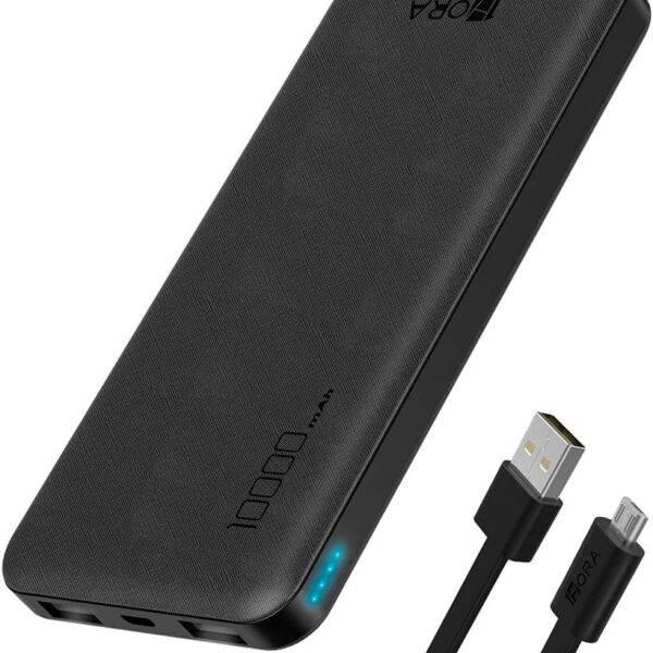 Carregador Portátil Power Bank 10000mAh: recarga rápida, compacto e ideal para viagens e uso diário.